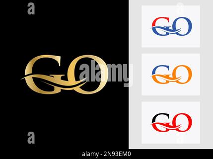 Initial Monogram Letter GO Logo Design. GO Logotype Template Stock Vector