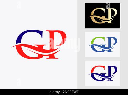 Initial Monogram Letter GP Logo Design. GP Logotype Template Stock Vector