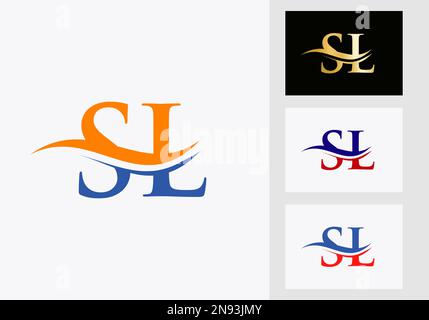 Initial Monogram Letter SL Logo Design. SL Logotype Template Stock Vector