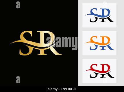 Initial Monogram Letter SR Logo Design. SR Logotype Template Stock Vector