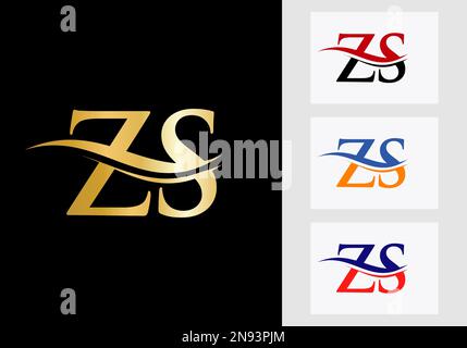 Initial Monogram Letter ZS Logo Design. ZS Logotype Template Stock Vector