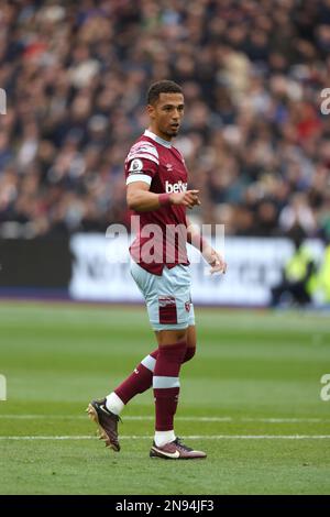 London, UK. 11th Feb, 2023. Jan Thilo Kehrer (WHU) at the West Ham United v Chelsea EPL match, at the London Stadium, London, UK on February 11, 2023. Credit: Paul Marriott/Alamy Live News Stock Photo