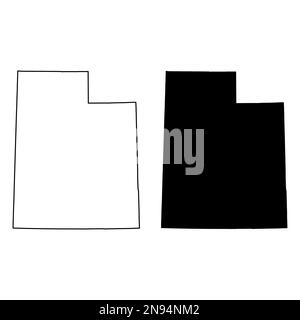 Set of Utah map shape, united states of america. Flat concept icon ...