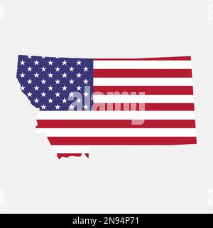 Montana map shape, united states of america. Flat concept icon symbol vector illustration . Stock Vector