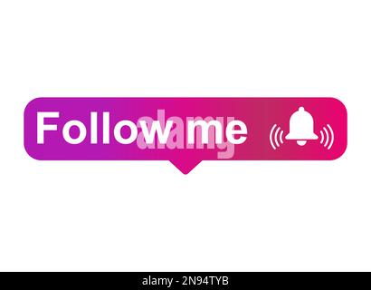 Follow me graphic concept symbol, speech button web label, vector illustration . Stock Vector
