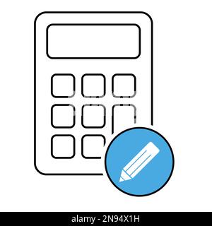 Calculator icon, mathematics web button vector illustration. Internet website finance technology design . Stock Vector