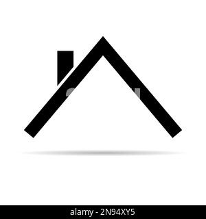 Roofs house silhouette icon, city concept template panorama, landscape vector illustration . Stock Vector