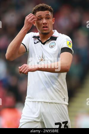 Sheffield, England, 11th February 2023.  Nathan Wood of Swansea City during the Sky Bet Championship match at Bramall Lane, Sheffield. Picture credit should read: Simon Bellis / Sportimage Credit: Sportimage/Alamy Live News Stock Photo