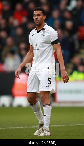 Sheffield, England, 11th February 2023.  Ben Cabango of Swansea City during the Sky Bet Championship match at Bramall Lane, Sheffield. Picture credit should read: Simon Bellis / Sportimage Credit: Sportimage/Alamy Live News Stock Photo