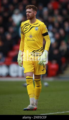 Sheffield, England, 11th February 2023.  Andy Fisher of Swansea City during the Sky Bet Championship match at Bramall Lane, Sheffield. Picture credit should read: Simon Bellis / Sportimage Credit: Sportimage/Alamy Live News Stock Photo