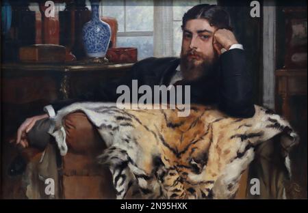 Portrait of Algernon Moses Marsden by French painter Jacques Joseph (James) Tissot at the National Gallery, London, UK Stock Photo