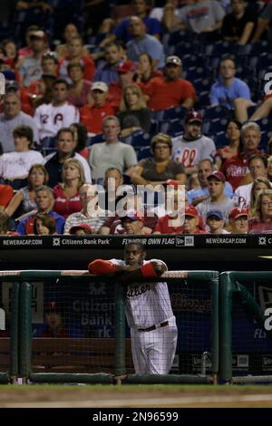 Philadelphia Phillies' Ryan Howard watches his grand slam home run off Los  Angeles pitcher Yhency Brazoban in the ninth inning in Los Angeles on  Wednesday, Aug. 10, 2005. The Phillies won, 9-5.