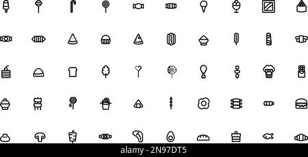 Food icon set pixel perfect Stock Vector