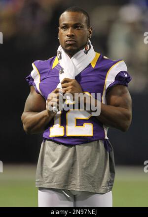 Minnesota Vikings' Percy Harvin is shown during an NFL football game  against the Seattle Seahawks, Sunday, Nov. 4, 2012, in Seattle. (AP  Photo/John Froschauer Stock Photo - Alamy