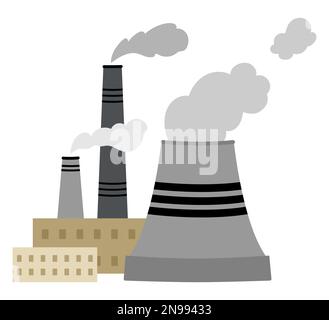 thermal ecological power station icon vector outline illustration Stock ...