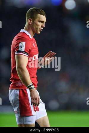 Edinburgh, UK. 11th February 2023.   George North of Wales during the Guinness 6 Nations match at Murrayfield Stadium, Edinburgh. Picture credit should read: Neil Hanna / Sportimage Credit: Sportimage/Alamy Live News Stock Photo