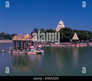 Float festival in Vandiyur tank or Mariyamman Teppakulam in Madurai, Tamil Nadu, India, Asia Stock Photo