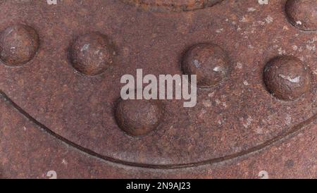 A closeup shot of rivets on an old boiler at the Black Country Living ...
