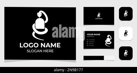 Template Logo Creative Snake and Medicine Concept. Logo for Medical or hospital. Creative Template with color pallet, visual branding, business card Stock Vector