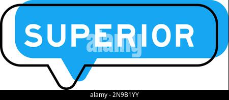 Speech banner and blue shade with word superior on white background Stock Vector
