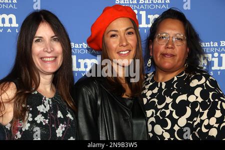 Santa Barbara, Ca. 11th Feb, 2023. Paula Devonshire, Elle-Maija Tailfeathers, Darlene Naponse, at the 38th Santa Barbara International Film Festival's Maltin Modern Master Award Honoring Jamie Lee Curtis at the Arlington Theatre in Santa Barbara, California on February 11, 2023. Credit: Faye Sadou/Media Punch/Alamy Live News Stock Photo