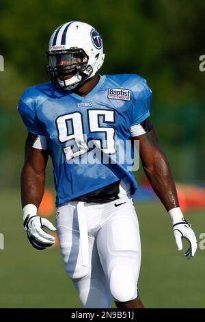 Tennessee Titans defensive end Kamerion Wimbley (95) during NFL football  camp at Titans' headquarters Tuesday, July 31, 2012 Nashville, Tenn. (AP  Photo/Wade Payne Stock Photo - Alamy