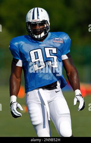 Tennessee Titans defensive end Kamerion Wimbley (95) during NFL football  camp at Titans' headquarters Tuesday, July 31, 2012 Nashville, Tenn. (AP  Photo/Wade Payne Stock Photo - Alamy