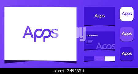 Logo Template Creative Initial P and P in Unlimited Shape, Apps Logo Text. Creative Template Visual Branding Color pallet and Business card Stock Vector