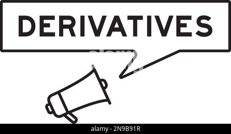 Megaphone icon with speech bubble in word derivatives on white background Stock Vector