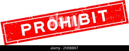 Grunge red illegal word square rubber seal stamp on white background ...