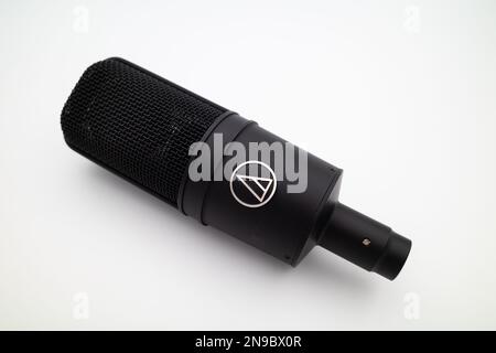 Zurich, Switzerland - December 21, 2022: Studio microphone large diaphragm cardioid Audio Technica AT 4033 Stock Photo