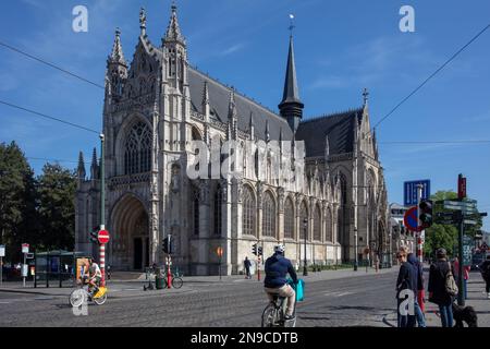 Church of Our Lady of Victories at The Sablon in Brussels. Belgium. A Gothic church from the 15th century. Stock Photo