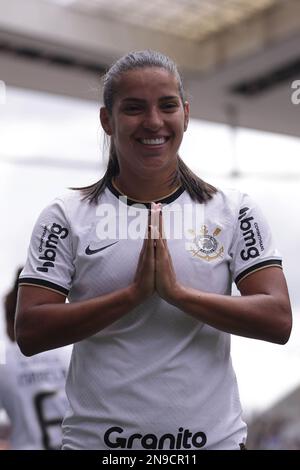 SP - Sao Paulo - 09/02/2023 - SUPERCOPA DO BRASIL FEMININA 2023,  CORINTHIANS X INTERNACIONAL - Diany Corinthians player celebrates his goal  during a match against Internacional at Arena Corinthians stadium for