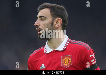 Leeds, UK. 12th Feb, 2023. Bruno Fernandes #8 of Manchester United during the Premier League match Leeds United vs Manchester United at Elland Road, Leeds, United Kingdom, 12th February 2023 (Photo by James Heaton/News Images) in Leeds, United Kingdom on 2/12/2023. (Photo by James Heaton/News Images/Sipa USA) Credit: Sipa USA/Alamy Live News Stock Photo