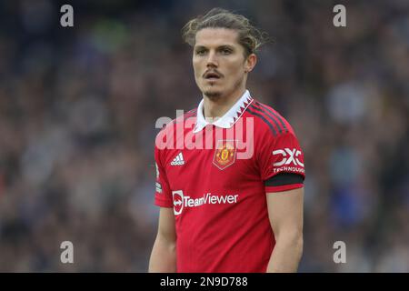 Leeds, UK. 12th Feb, 2023. Marcel Sabitzer #15 of Manchester United during the Premier League match Leeds United vs Manchester United at Elland Road, Leeds, United Kingdom, 12th February 2023 (Photo by James Heaton/News Images) in Leeds, United Kingdom on 2/12/2023. (Photo by James Heaton/News Images/Sipa USA) Credit: Sipa USA/Alamy Live News Stock Photo