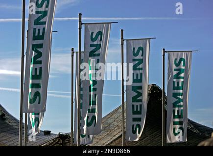 Flags With Siemens Logo Stock Photo - Alamy