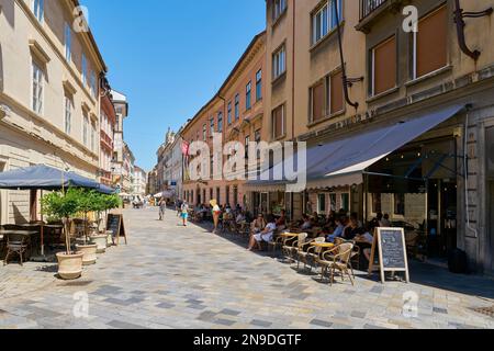 historical old town of Bratislava, the capital of Slovakia, popular with tourists Stock Photo