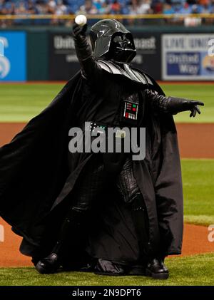 Darth Vader throws out the first pitch on Star Wars Night in Miami 