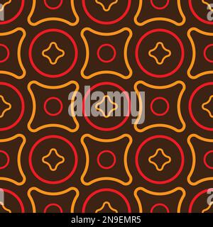 Geometric seamless pattern. Abstract background of colored geometric shapes. Colored circles and crosses. Simple design wallpaper for web design. Stock Vector