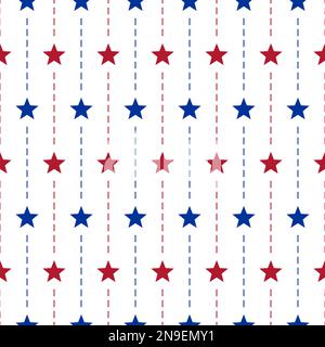 Stars and vertical dotted line seamless pattern. Abstract background of colored geometric shapes. Simple fabric  background. Wallpaper geometric print Stock Vector