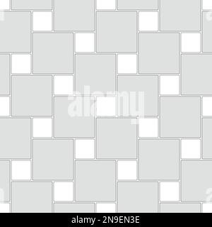 Seamless pattern of paving slabs. Large and small squares. Simple wallpaper with geometric print. Monochrome vector background. Stock Vector