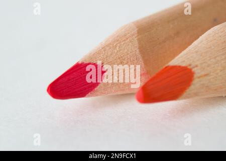 red pencils isolated on white background Stock Photo