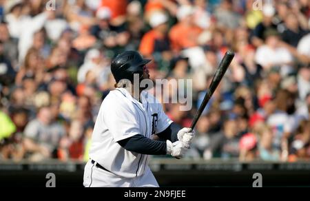 Detroit Tigers' Prince Fielder bats against the Chicago White sox during a  baseball game Saturday, Sept. 1, 2012 in Detroit. (AP Photo/Duane Burleson  Stock Photo - Alamy