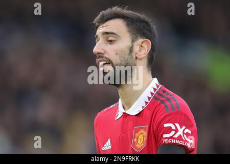 Leeds, UK. 12th Feb, 2023. Bruno Fernandes #8 of Manchester United during the Premier League match Leeds United vs Manchester United at Elland Road, Leeds, United Kingdom, 12th February 2023 (Photo by James Heaton/News Images) in Leeds, United Kingdom on 2/12/2023. (Photo by James Heaton/News Images/Sipa USA) Credit: Sipa USA/Alamy Live News Stock Photo