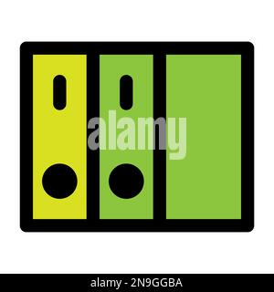 Office folder icon line isolated on white background. Black flat thin icon on modern outline style. Linear symbol and editable stroke. Simple and pixe Stock Vector