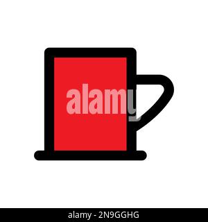 Cup icon line isolated on white background. Black flat thin icon on modern outline style. Linear symbol and editable stroke. Simple and pixel perfect Stock Vector