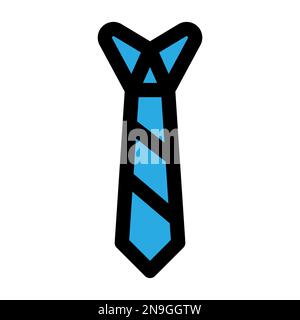 Tie icon line isolated on white background. Black flat thin icon on modern outline style. Linear symbol and editable stroke. Simple and pixel perfect Stock Vector