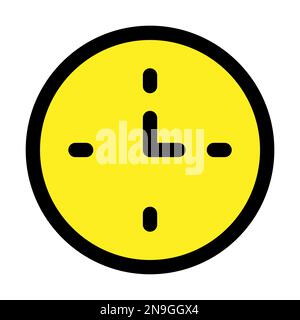 Office clock icon line isolated on white background. Black flat thin icon on modern outline style. Linear symbol and editable stroke. Simple and pixel Stock Vector