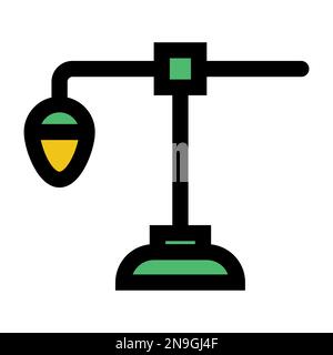 Lamp icon line isolated on white background. Black flat thin icon on modern outline style. Linear symbol and editable stroke. Simple and pixel perfect Stock Vector