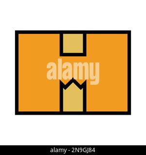 Delivery box icon line isolated on white background. Black flat thin icon on modern outline style. Linear symbol and editable stroke. Simple and pixel Stock Vector